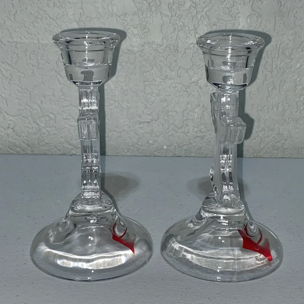Celebrations By Mikasa Candlestick Candle Holders Angel Set Of 2 Crystal Angels
